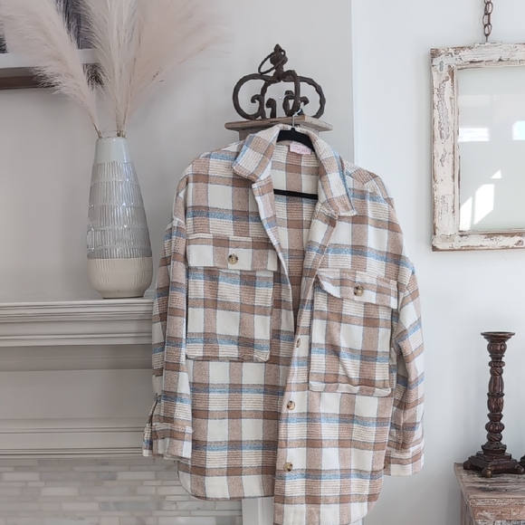 Plaid Button-Up Jacket - Picture 1 of 1
